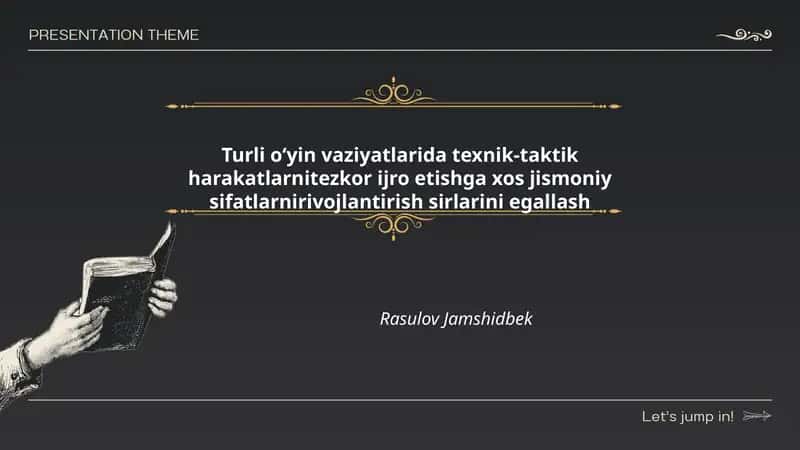 Turli o‘yin vaziyatlarida texnik-taktik harakatlarni tezkor ijro etishga xos jismoniy sifatlarni rivojlantirish