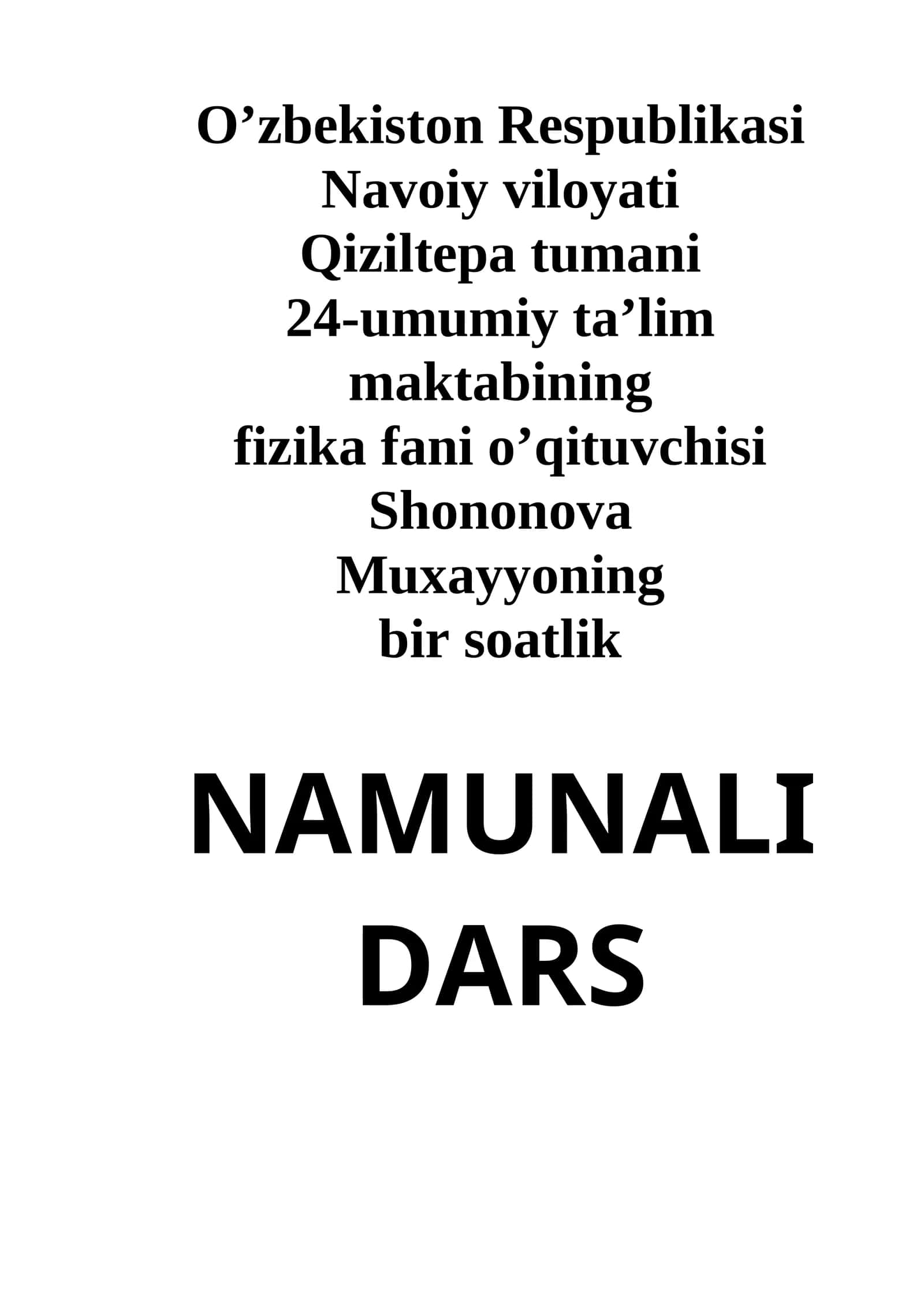 8-sinf Fizika fanidan dars ishlanma. Tabiatdagi elektr hodisalar. Tabiatdagi xavf