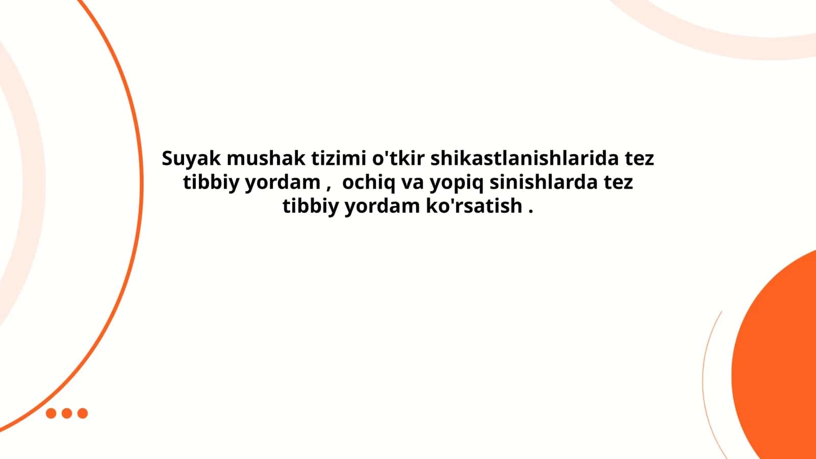 Suyak-mushak tizimi o‘tkir shikastlanishlarida tez tibbiy yordam