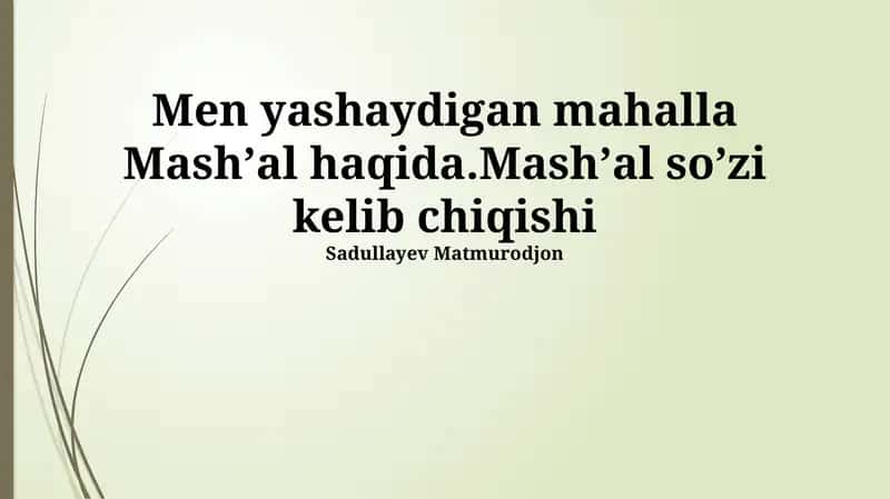 Mashʼal mahallasi