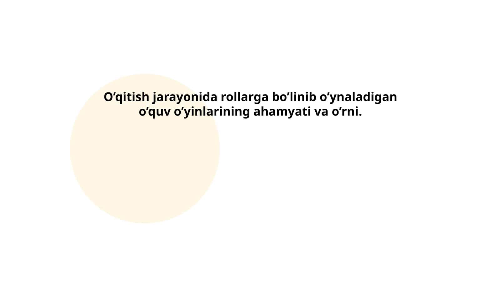 O’qitish jarayonida rollarga bo’linib o’ynaladigan o’quv o’yinlarining ahamiyati va o’rni
