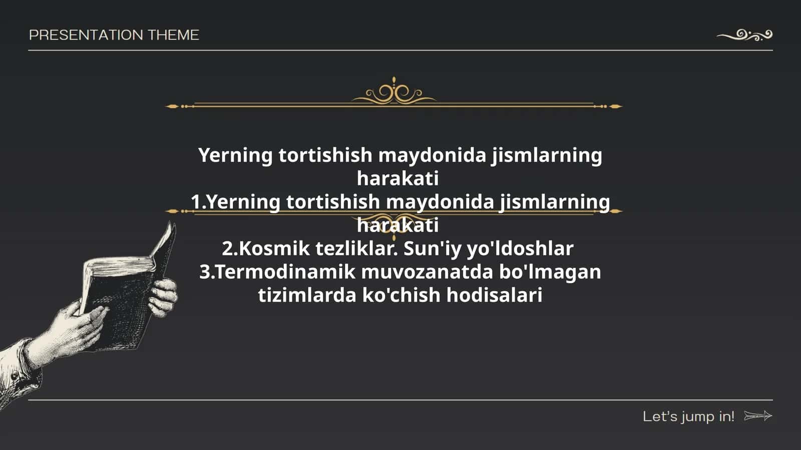 Yerning tortishish maydonida jismlarning harakati