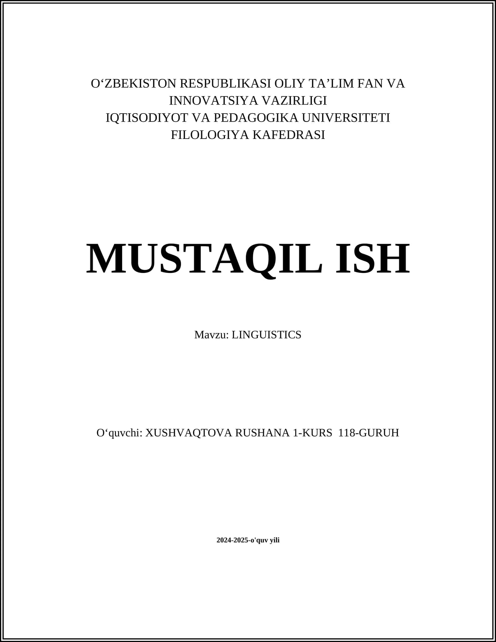 LINGUISTICS