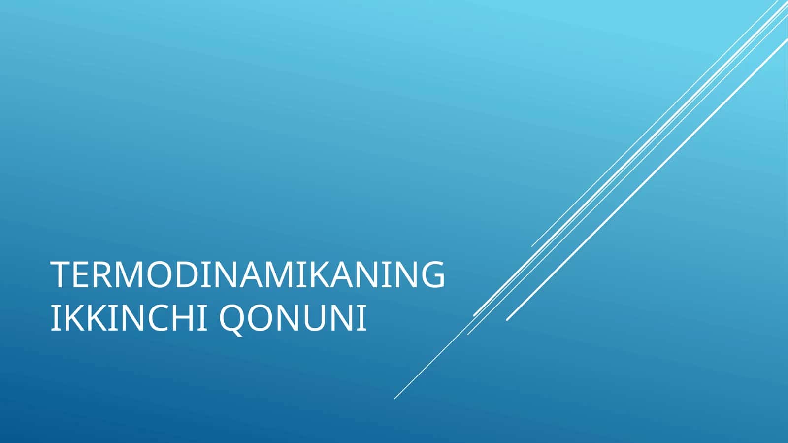 Termodinamikaning Ikkinchi Qonuni