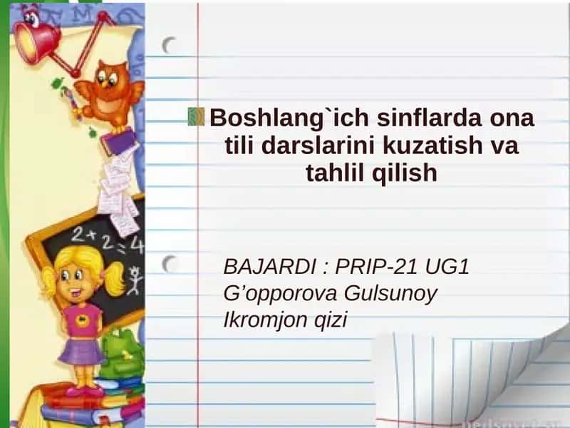 Ona tili o’qitish metodikasi