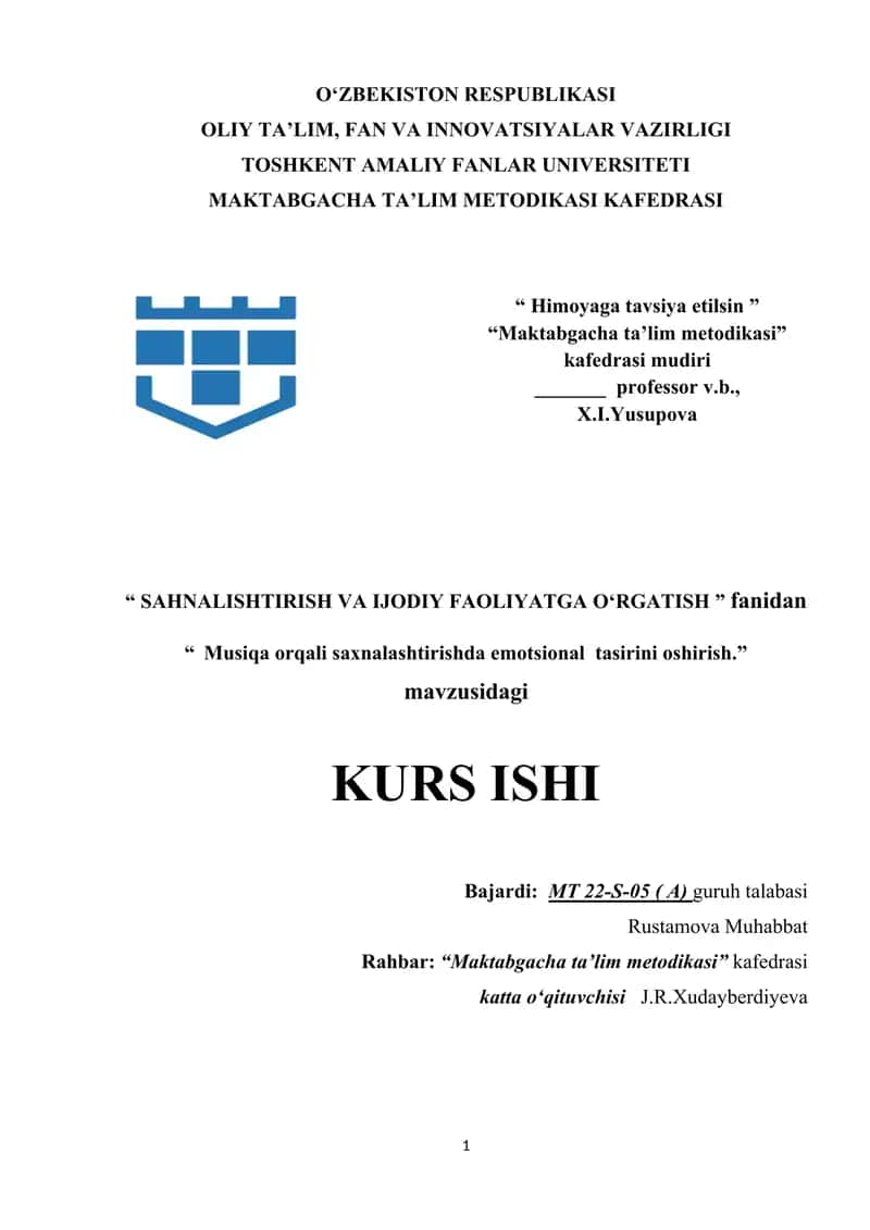 Musiqa orqali saxnalashtirishda emotsional tasirini oshirish