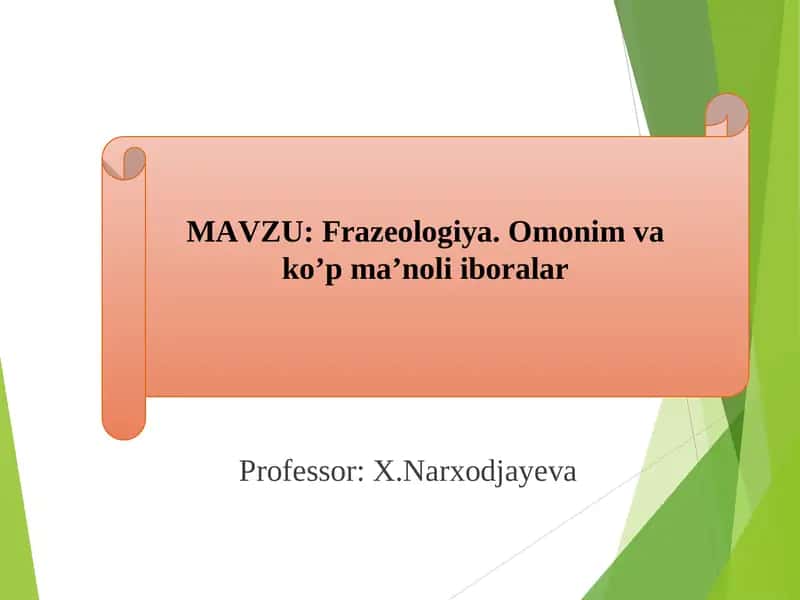 Frazeologiya. Omonim va ko’p ma’noli iboralar