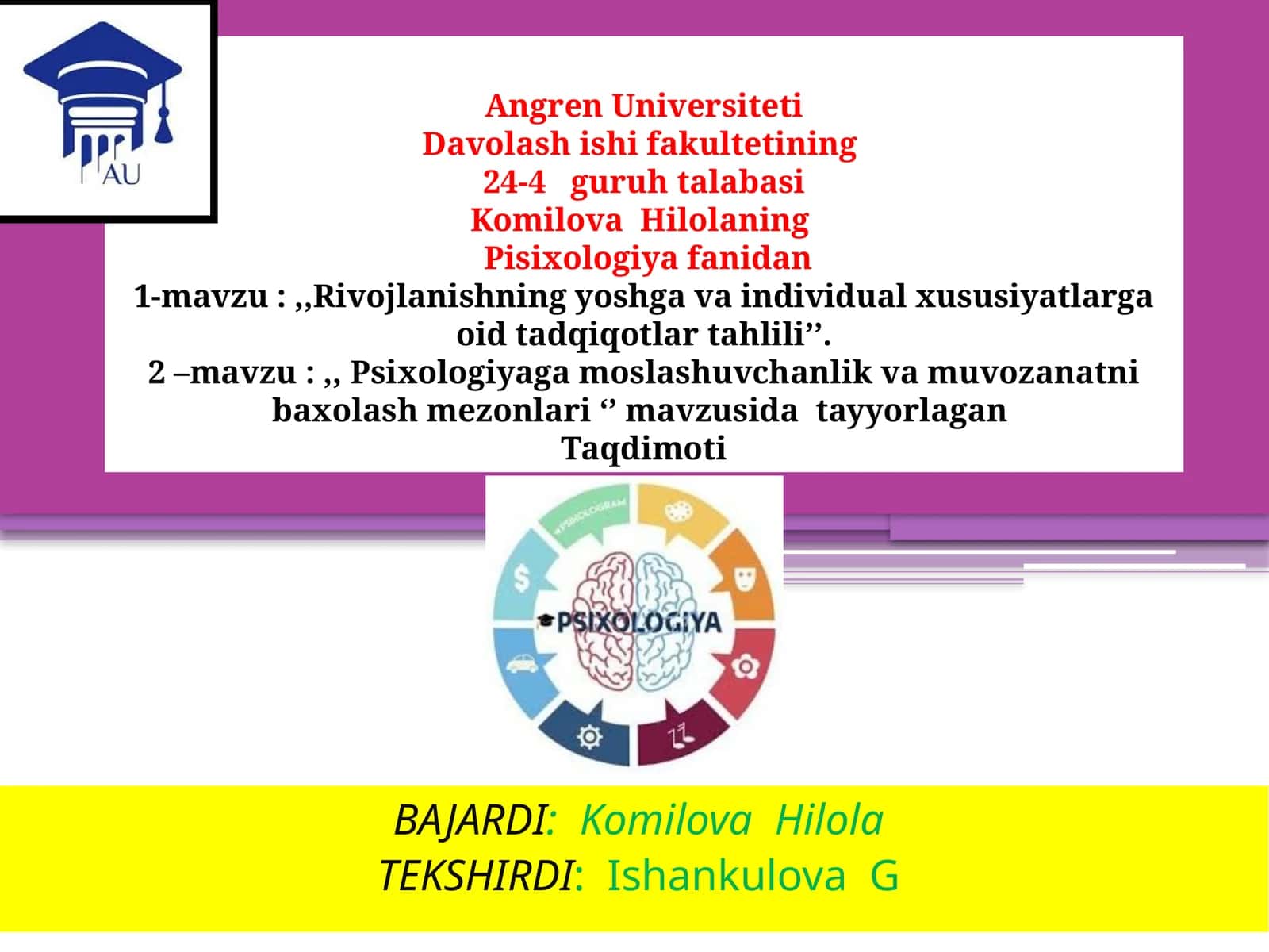 Rivojlanishning yoshgavaindividual xususiyatlarga oid tadqiqotlar tahlili