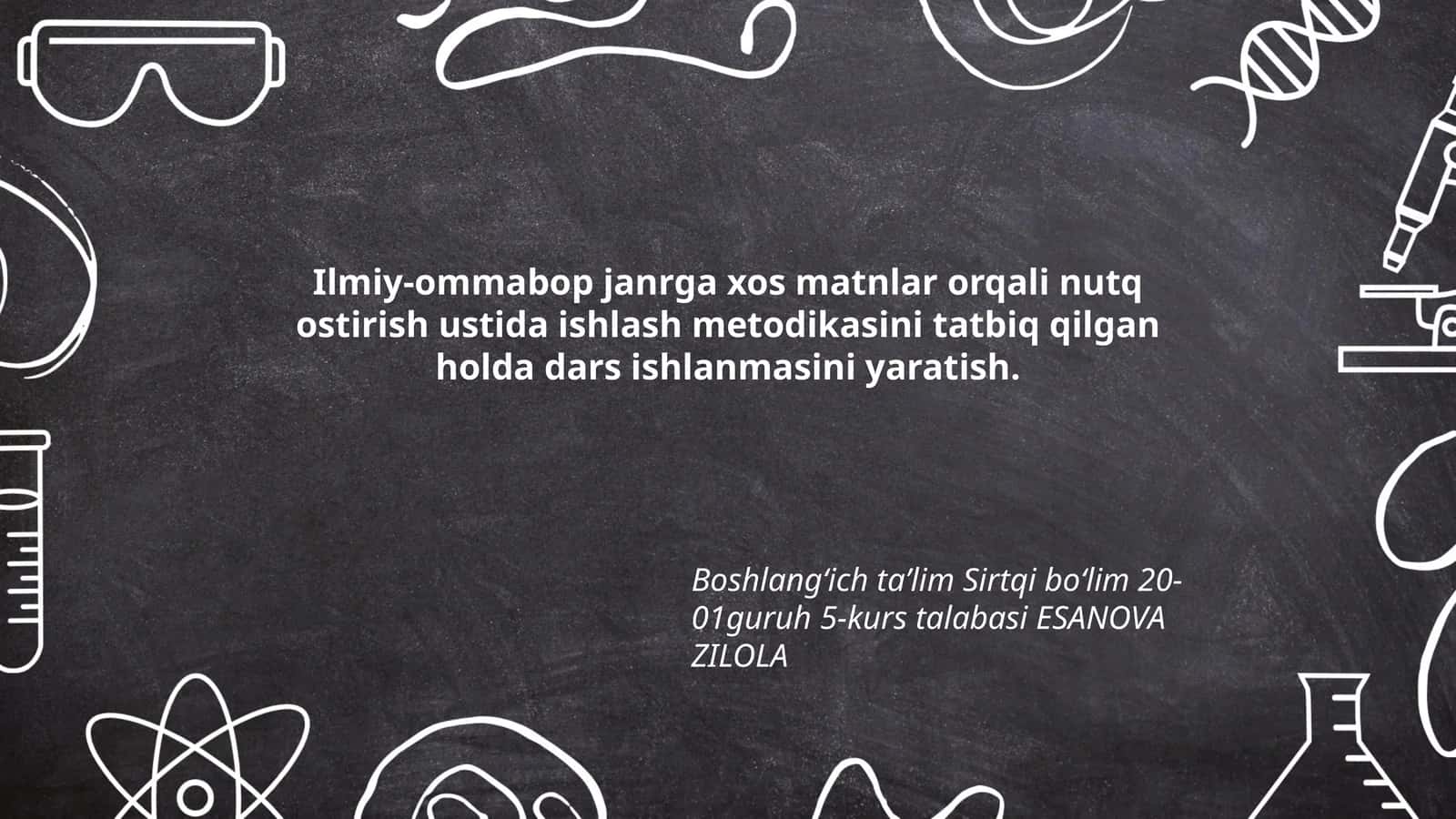 Ilmiy-ommabop janrga xos matnlar orqali nutq ostirish ustida ishlash metodikasi