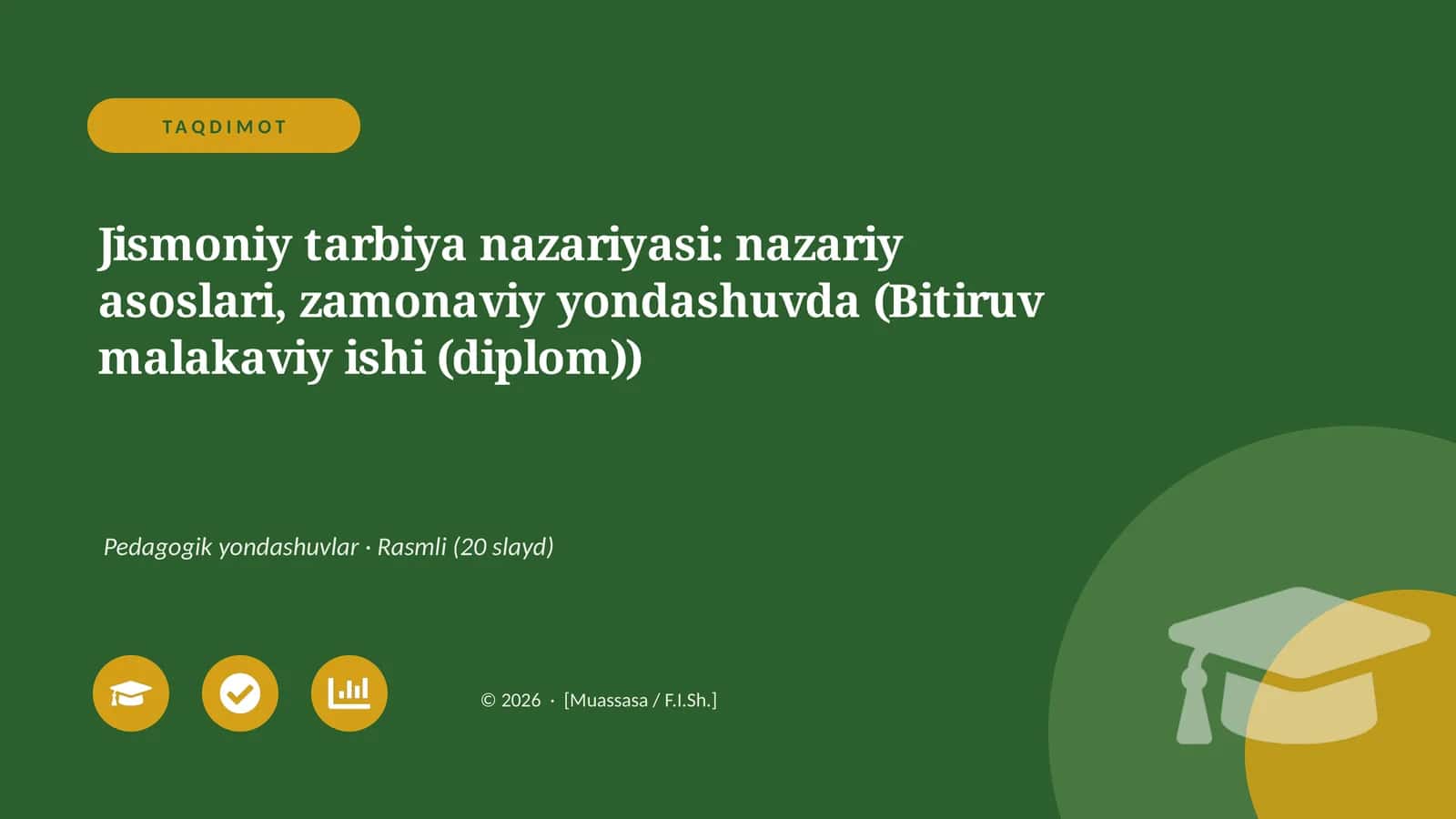 Jismoniy tarbiya nazariyasi: nazariy asoslari, zamonaviy yondashuvda (Bitiruv malakaviy ishi (diplom))