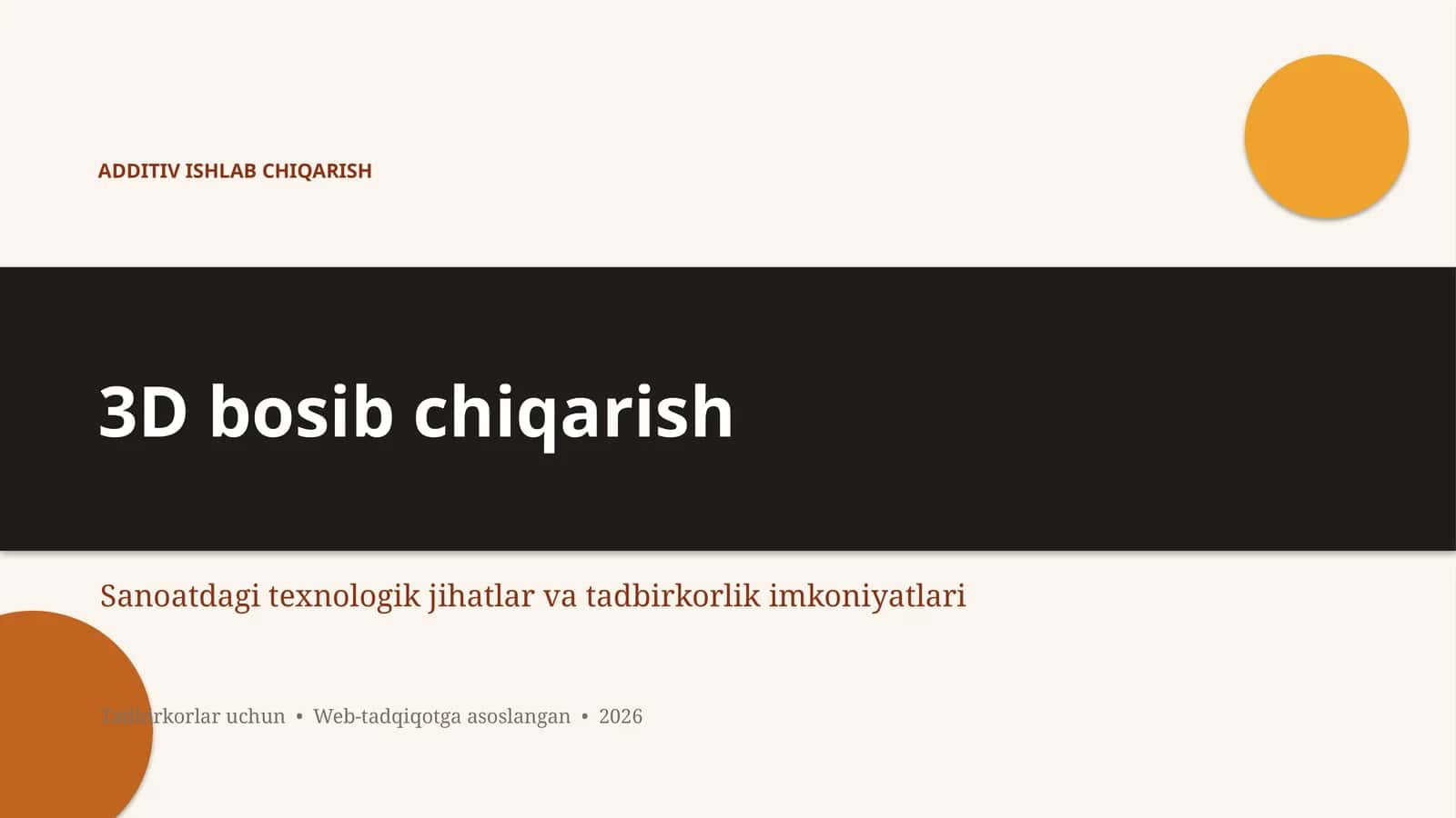 ADDITIV ISHLAB CHIQARISH