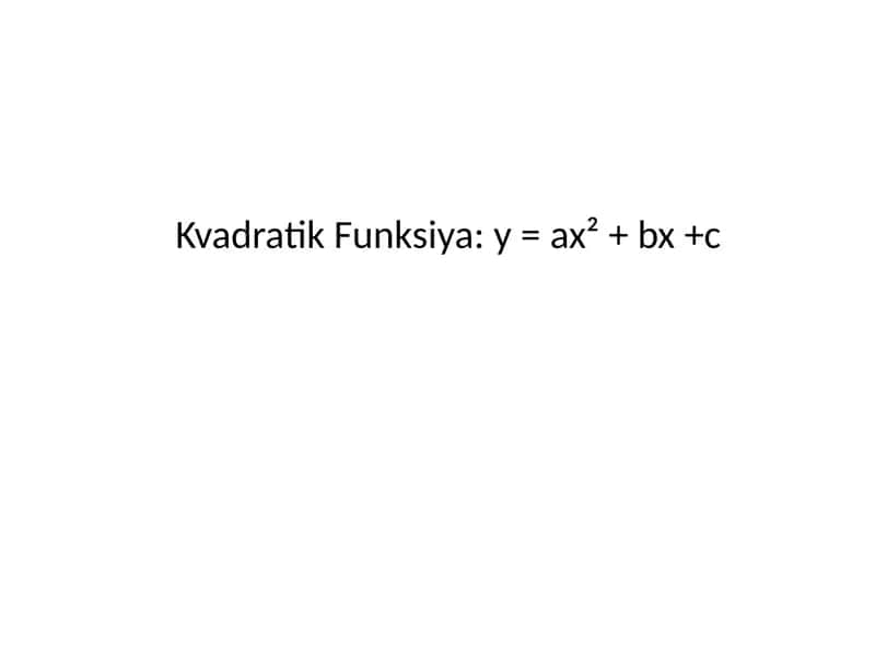 Kvadratik Funksiya