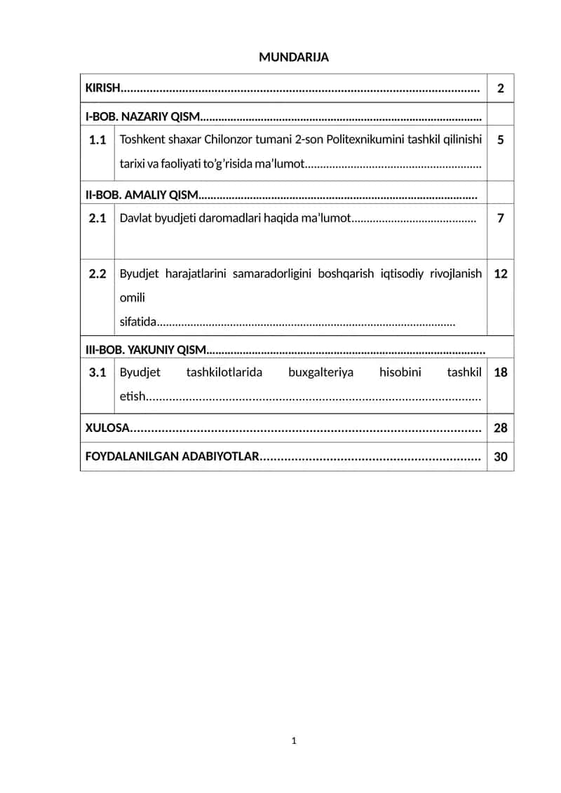 Amaliyot hisoboti|| Byudjet|| Taʼlim