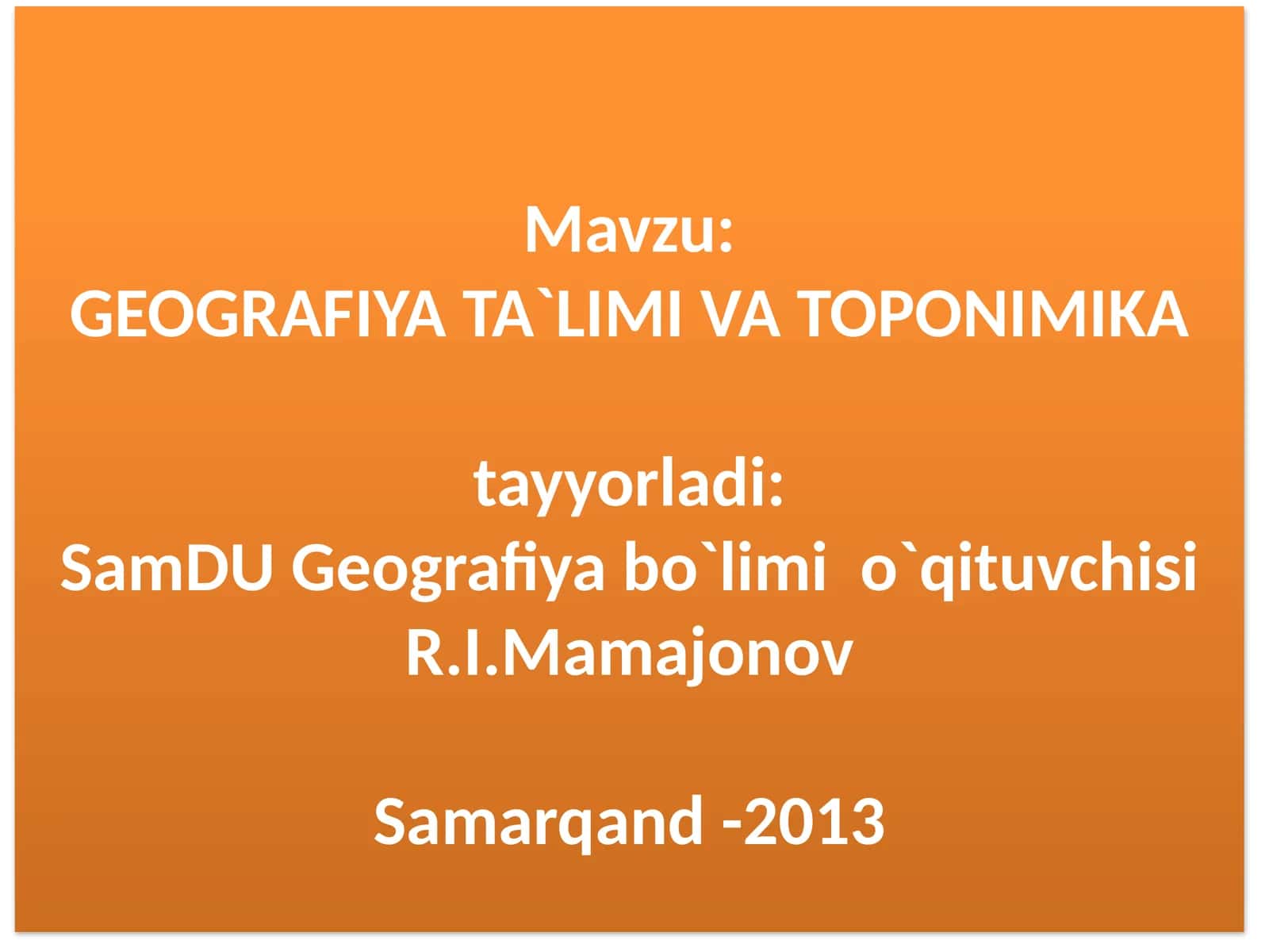 GEOGRAFIYATA`LIMI VATOPONIMIKA