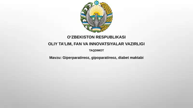 Giperparatireoz, gipoparatireoz, diabet maktabi