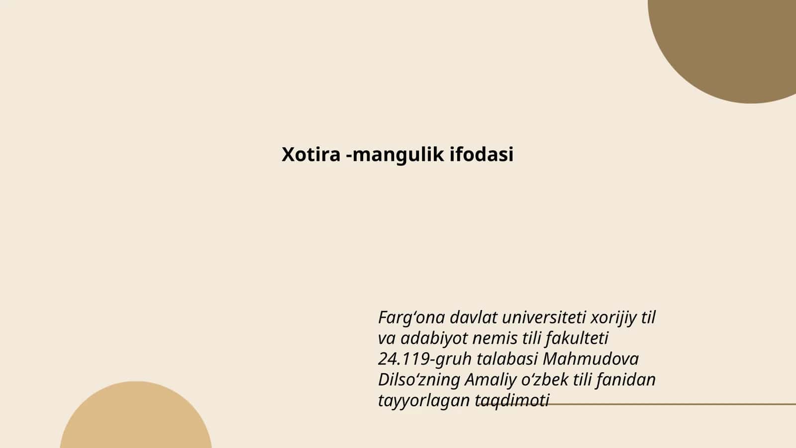 Amaliy oʻzbek tili fanidan tayyorlagan taqdimoti