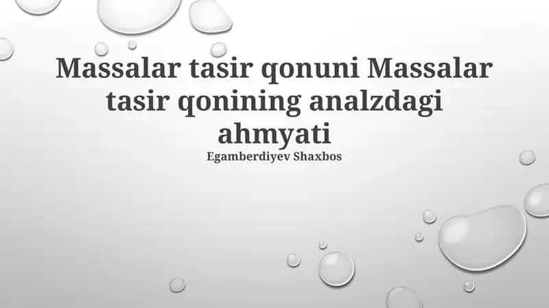 Ommaviy Ta'sir Qonuni