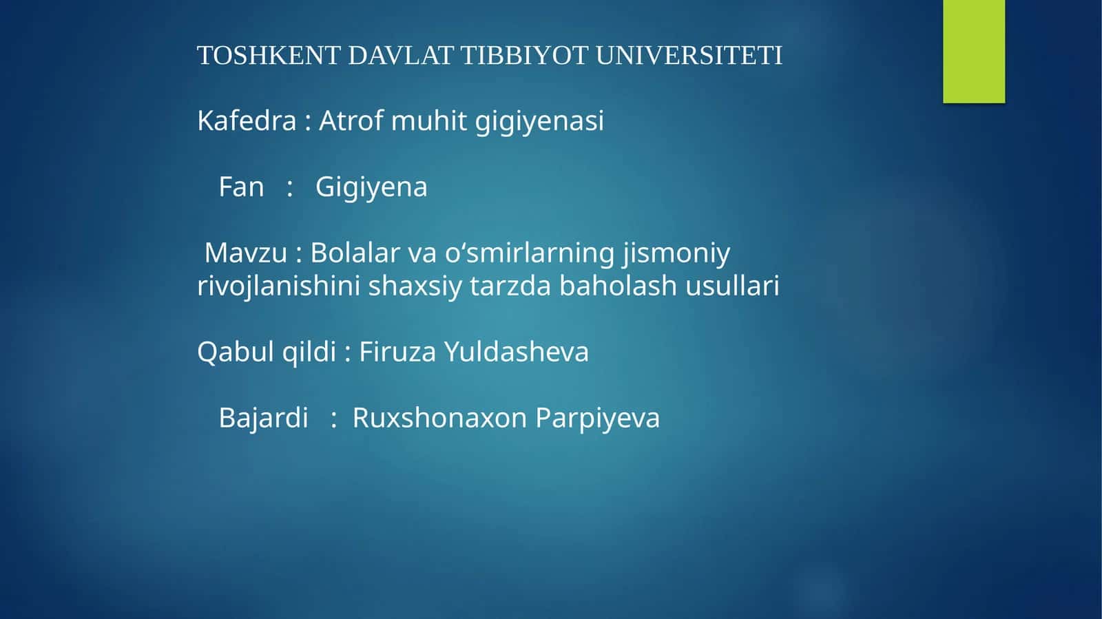 Bolalar va oʻsmirlarning jismoniy rivojlanishi