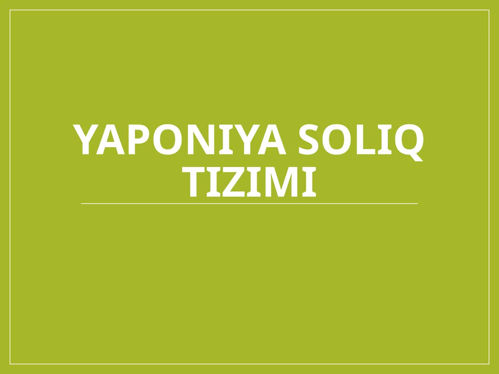 Yaponiya soliq tizimi