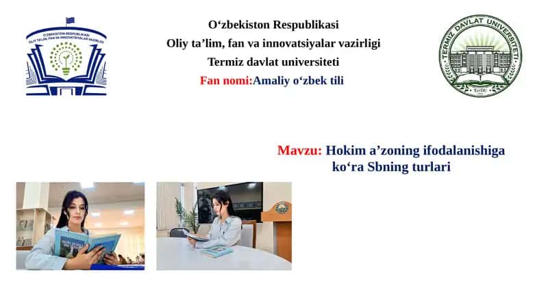 Hokim a’zoning ifodalanishiga ko‘ra Sbning turlari