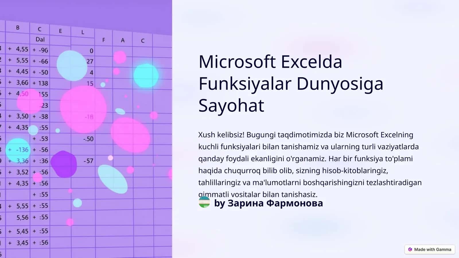 Microsoft Excelda Funksiyalar Dunyosiga Sayohat
