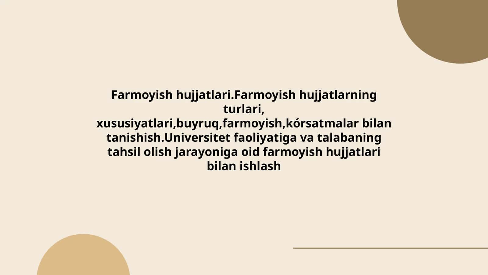 Farmoyish hujjatlari