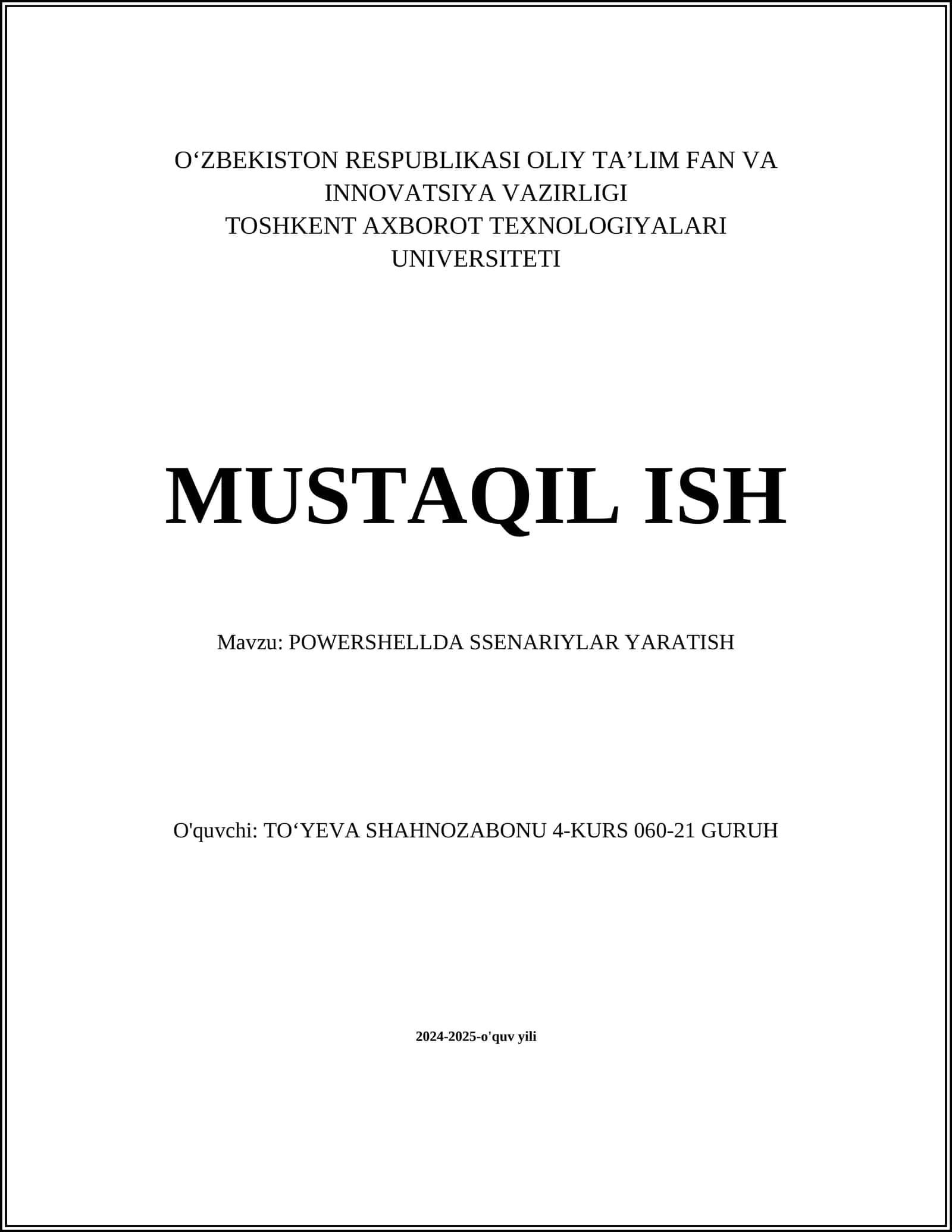 POWERSHELLDA SSENARIYLAR YARATISH