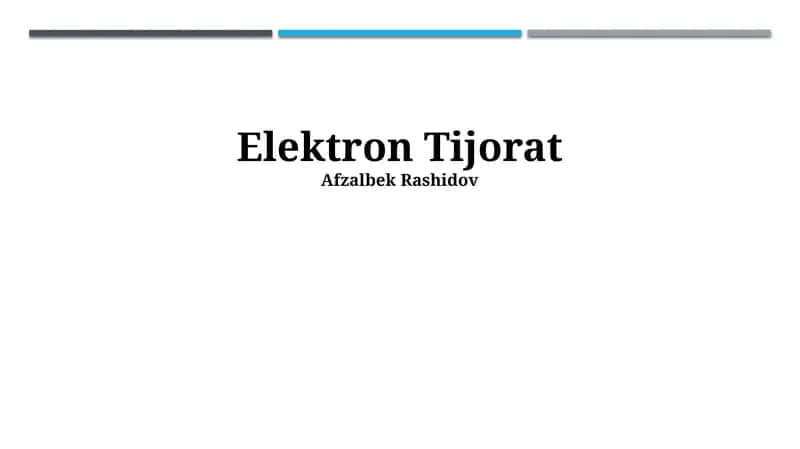 Elektron Tijorat