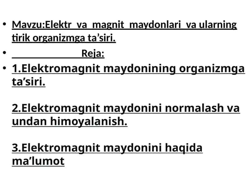 Elektrvamagnitmaydonlarivaularningtirikorganizmgata’siri
