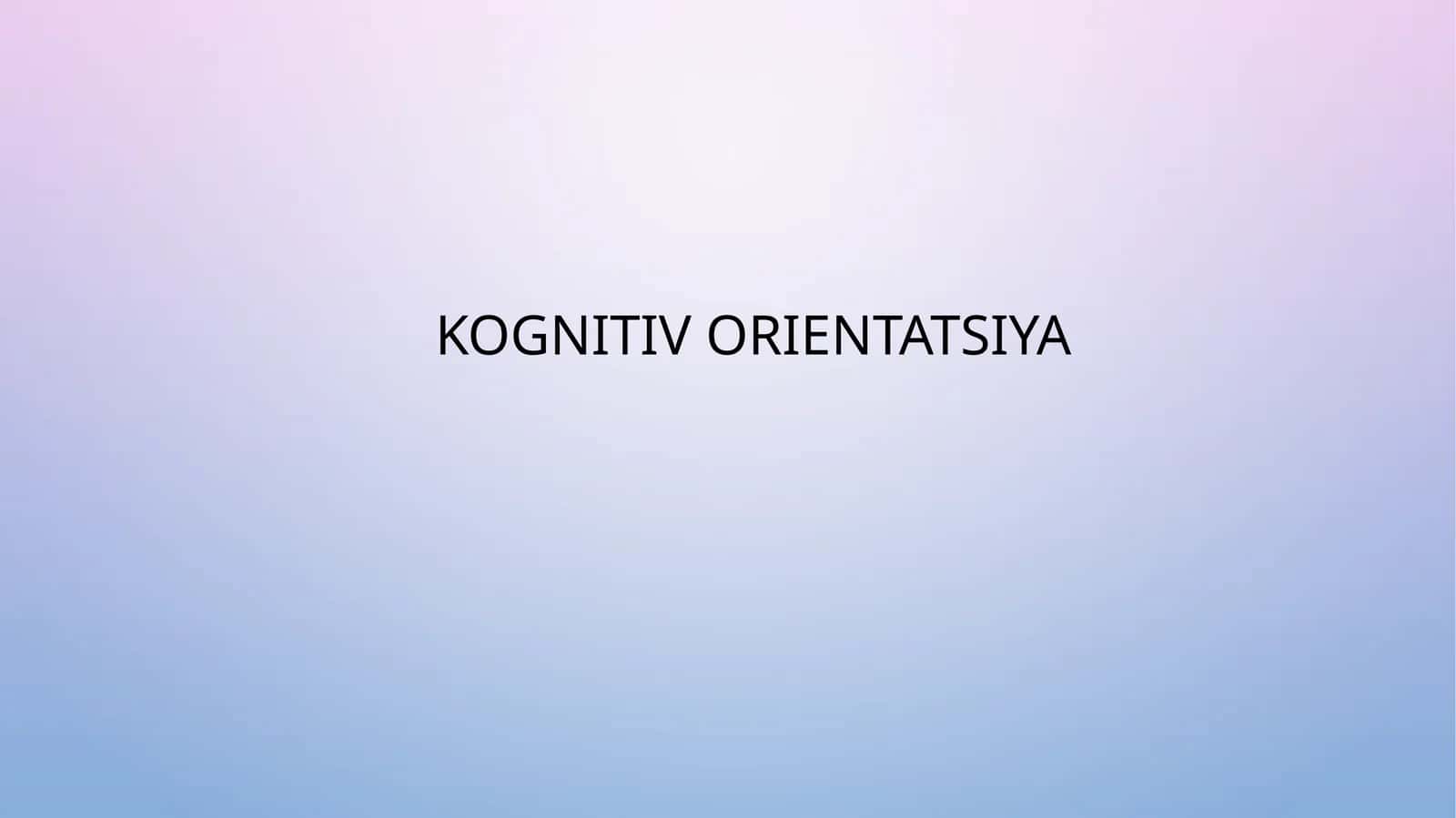 Kognitiv orientatsiya