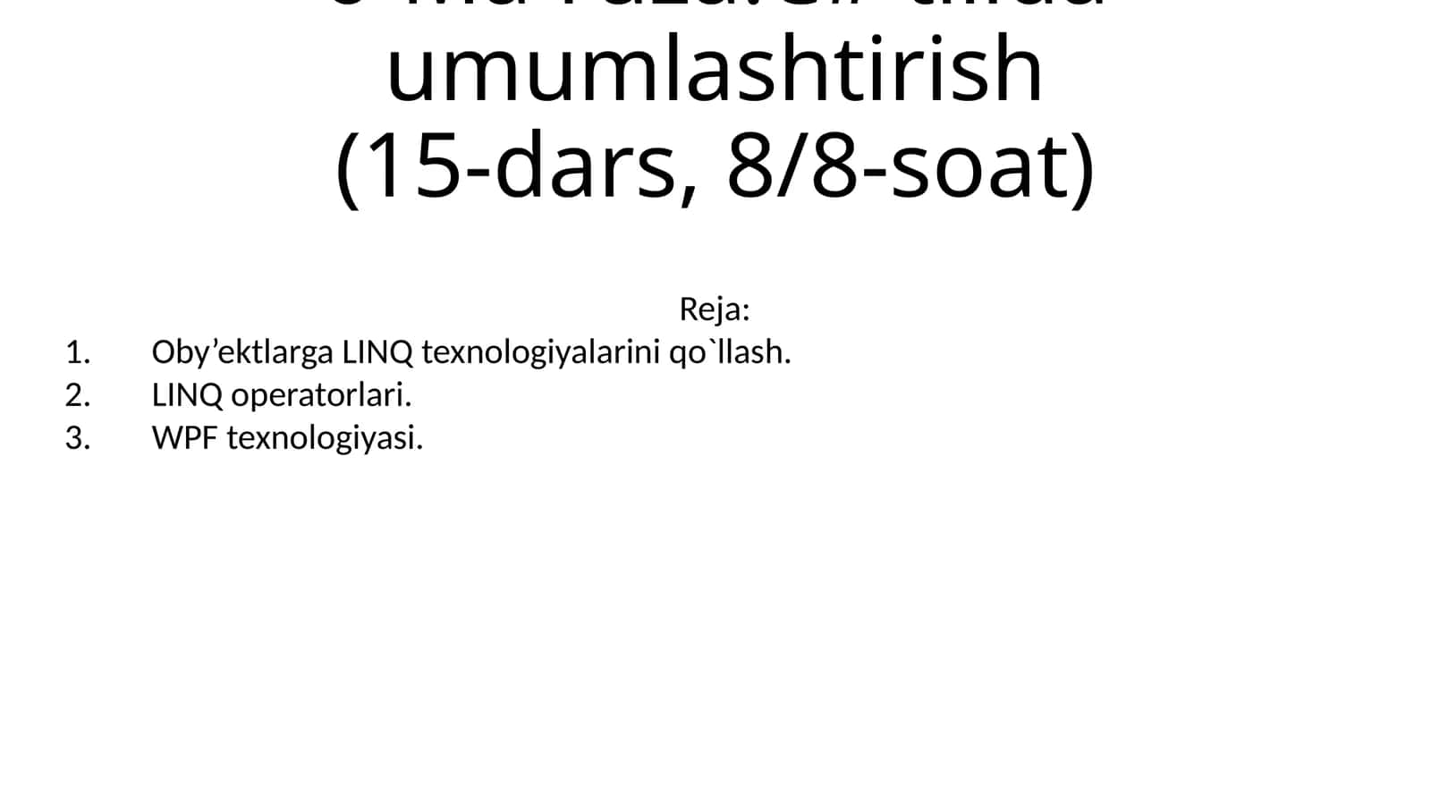 Axborot texnologiya darslari