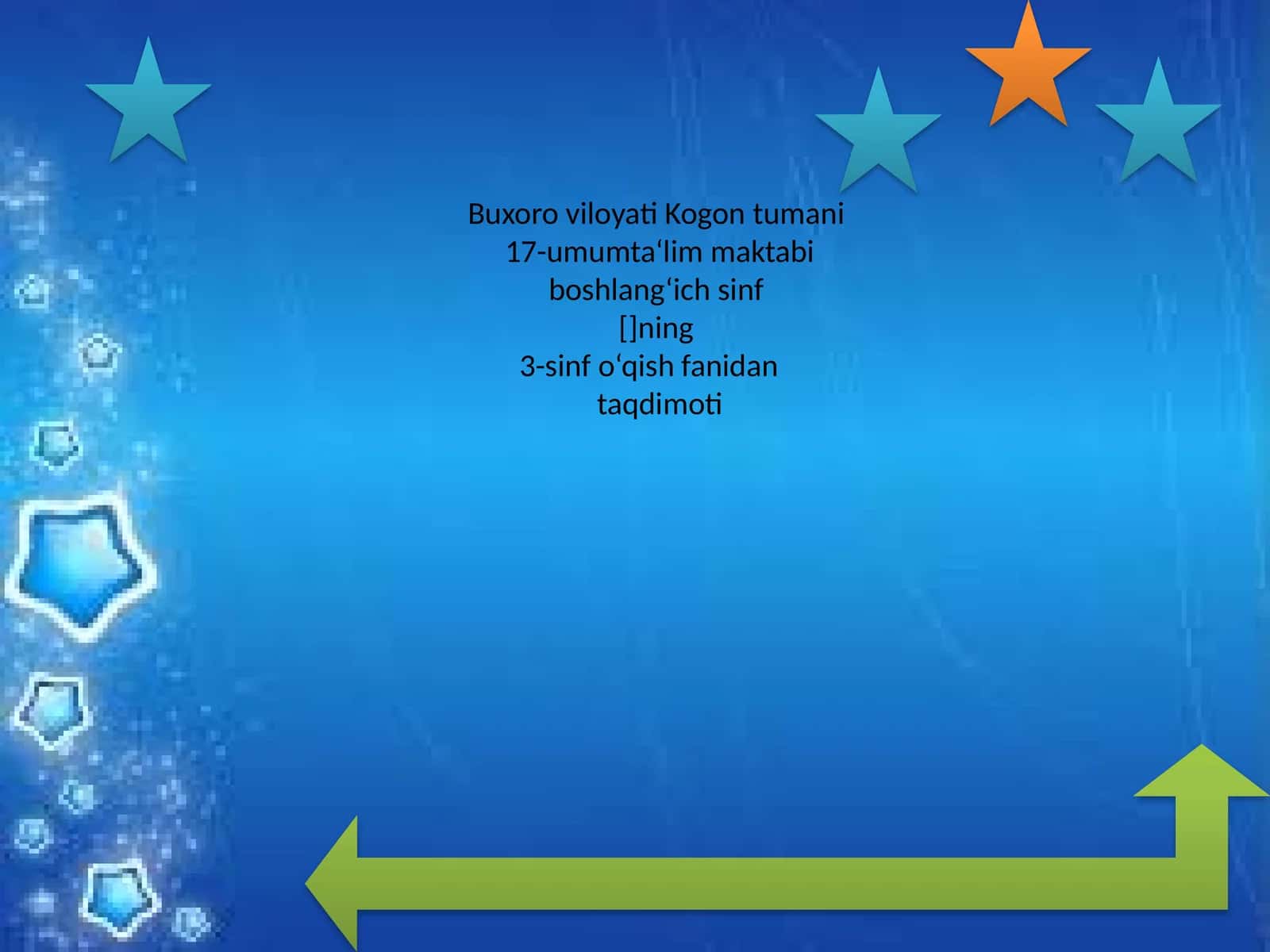 3-sinf o‘qish fanidan taqdimoti