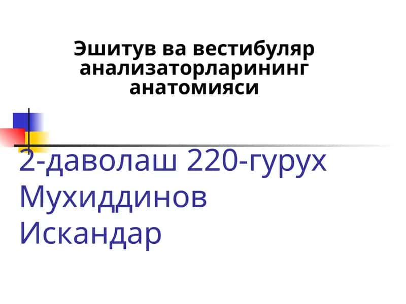 Vestibulyar analizator