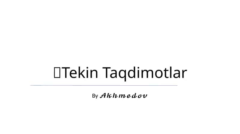 Tekin Taqdimotlar