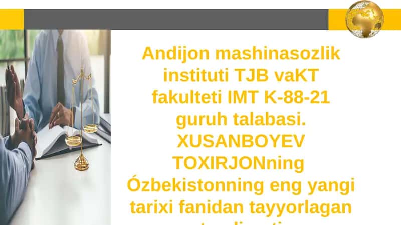 Andijon mashinasozlik instituti TJB vaKT fakulteti IMT K-88-21 guruh talabasi