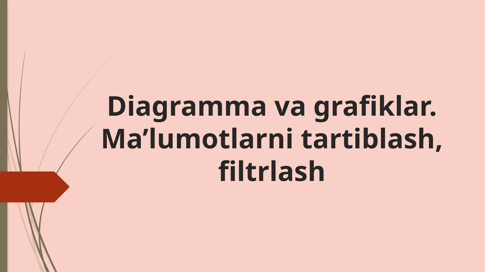 Diagrammavagrafiklar.Ma’lumotlarnitartiblash,filtrlash