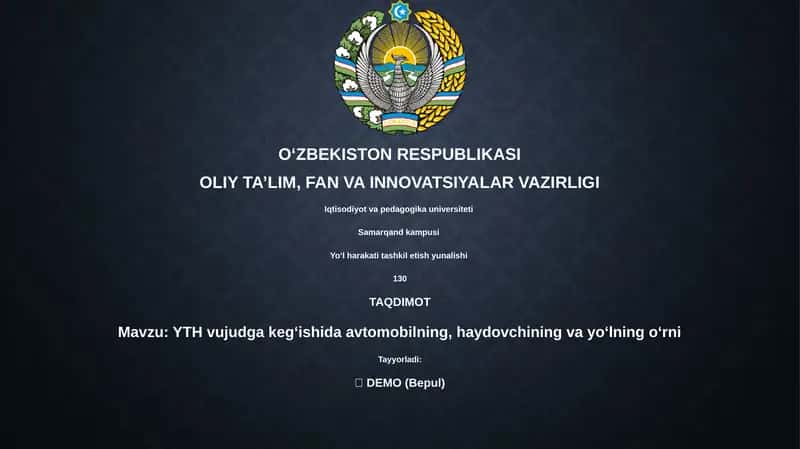 YTH vujudga kegʻishida avtomobilning, haydovchining va yoʻlning oʻrni