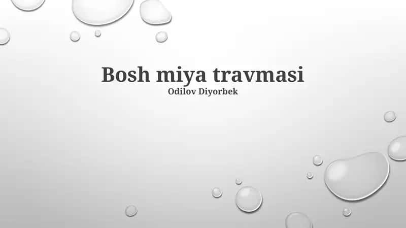 Bosh miya travmasi