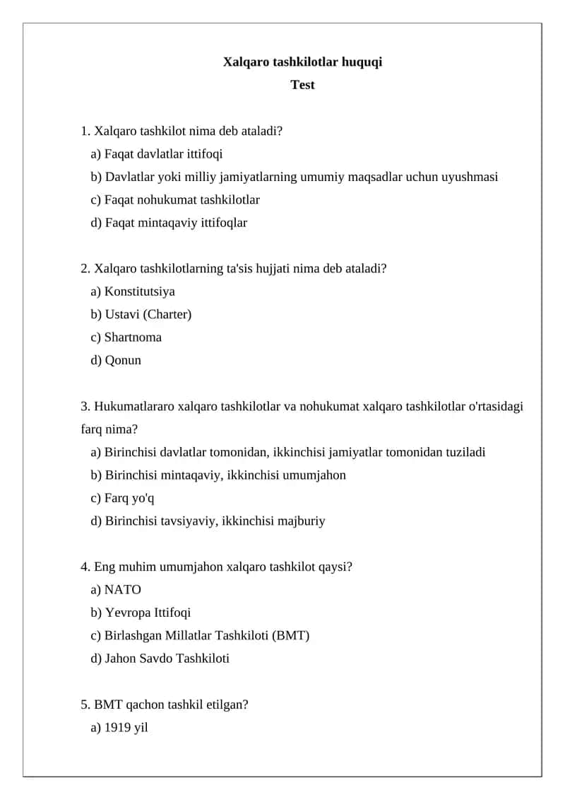 Xalqaro tashkilotlar huquqi
