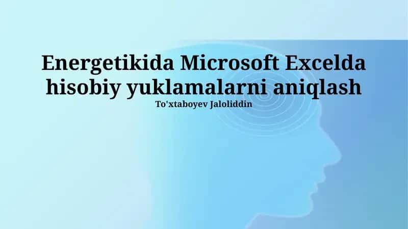 Excelda energetika hisoblash