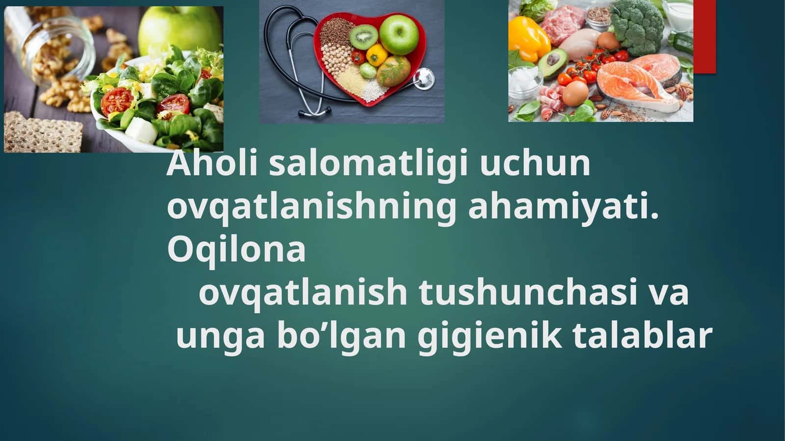 Oqilona ovqatlanish tushunchasi