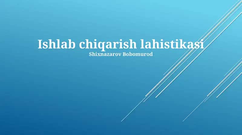 Ishlab chiqarish logistikasi