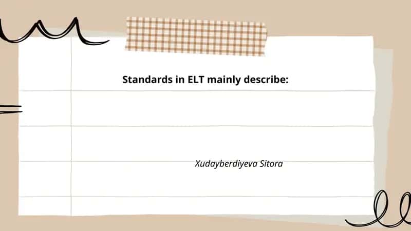 Standards in ELT