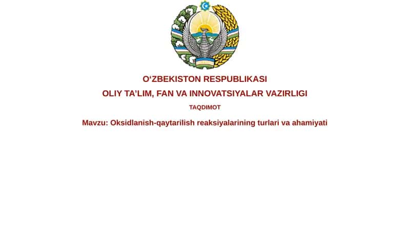Redoks Reaksiyalari