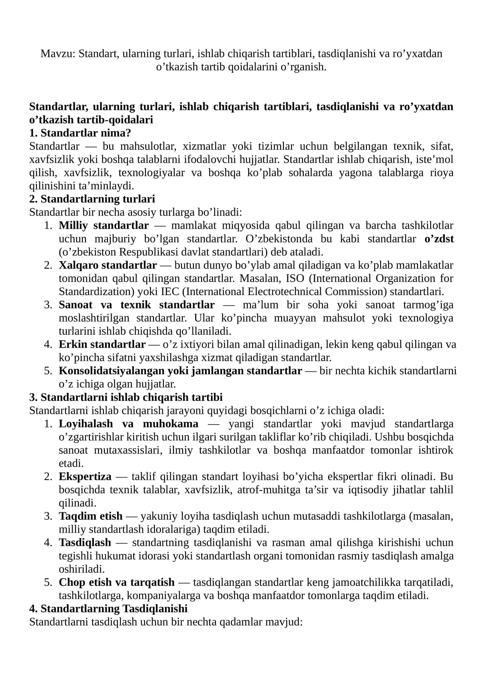 Standartlar