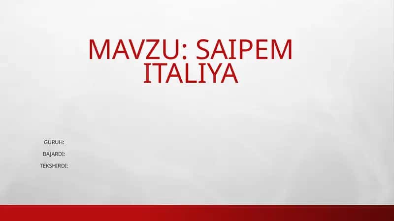 SAIPEM Italiya