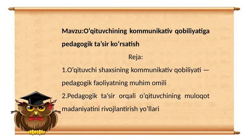 O‘qituvchining Kommunikativ Qobiliyati Pedagogikta’sir