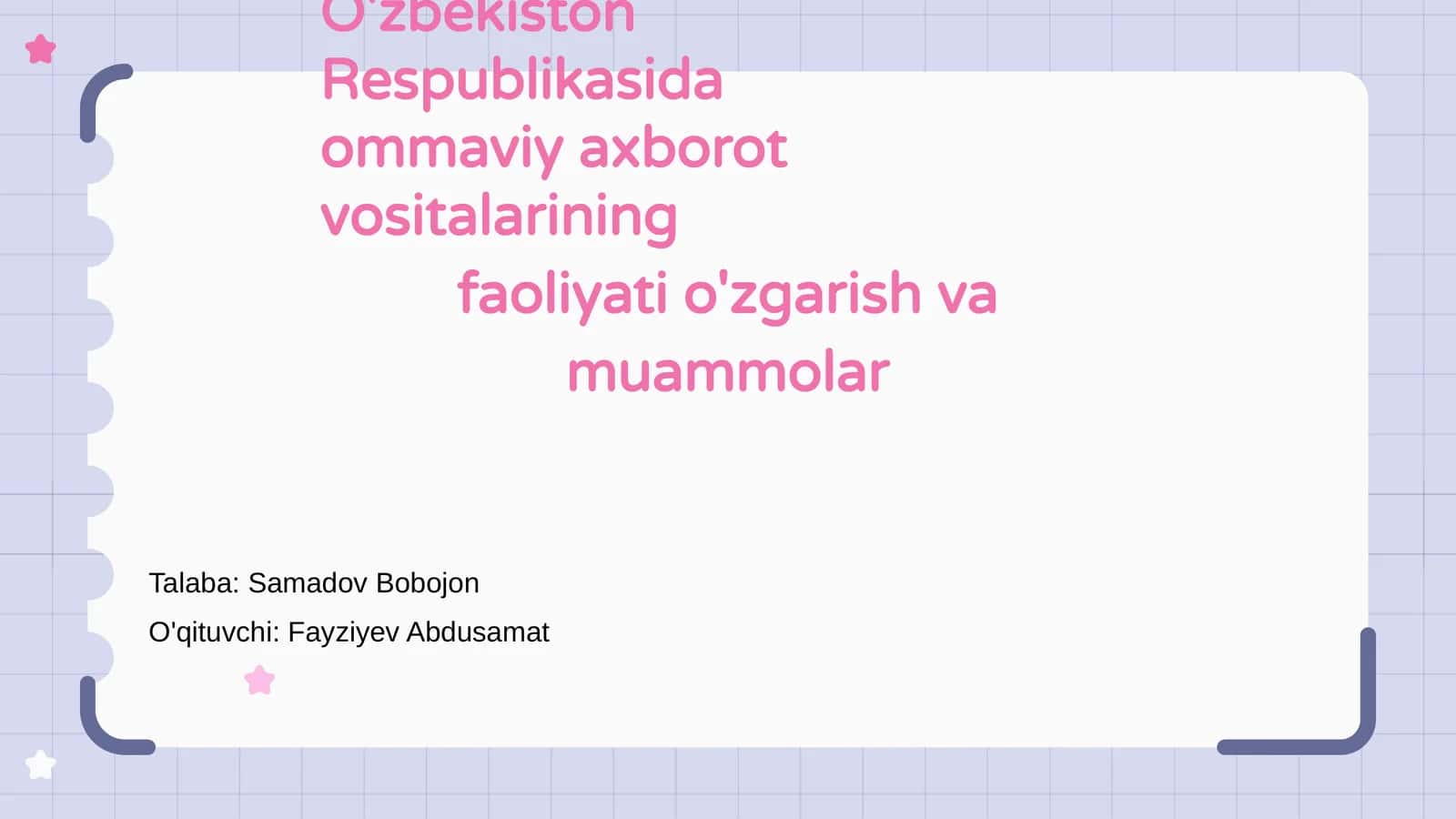O'zbekistonda ommaviy axborot vositalarining rivojlanishi