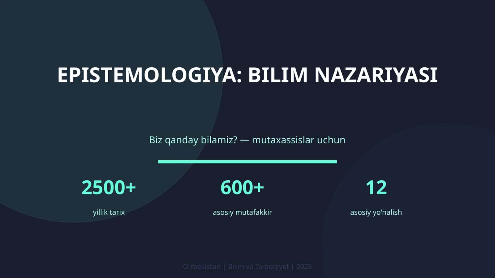 Epistemologiya: bilim nazariyasi