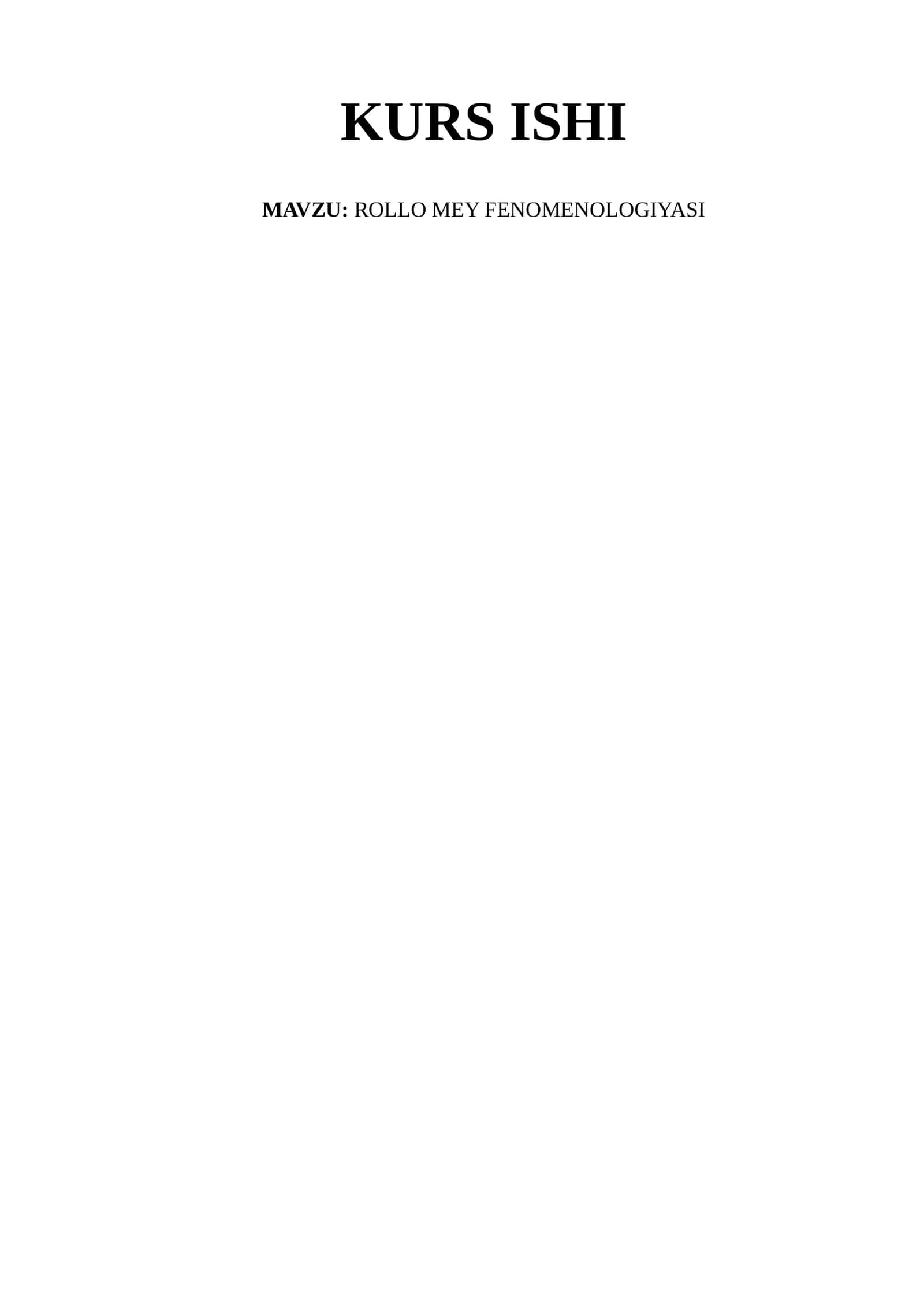 ROLLO MEY FENOMENOLOGIYASI